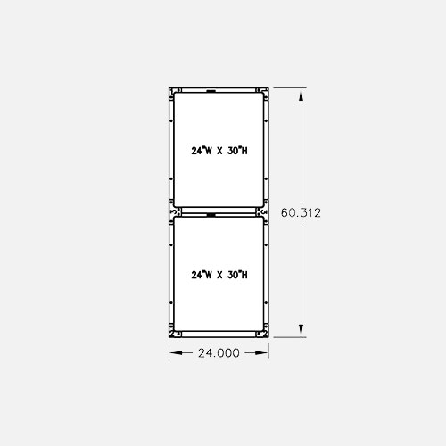 24″W x 60″H, 2-Tier, 2-Cage Configuration