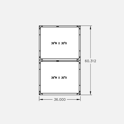 36″W x 60″H, 2-Tier, 2-Cage Configuration